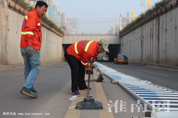 淮南“半马”赛道清障